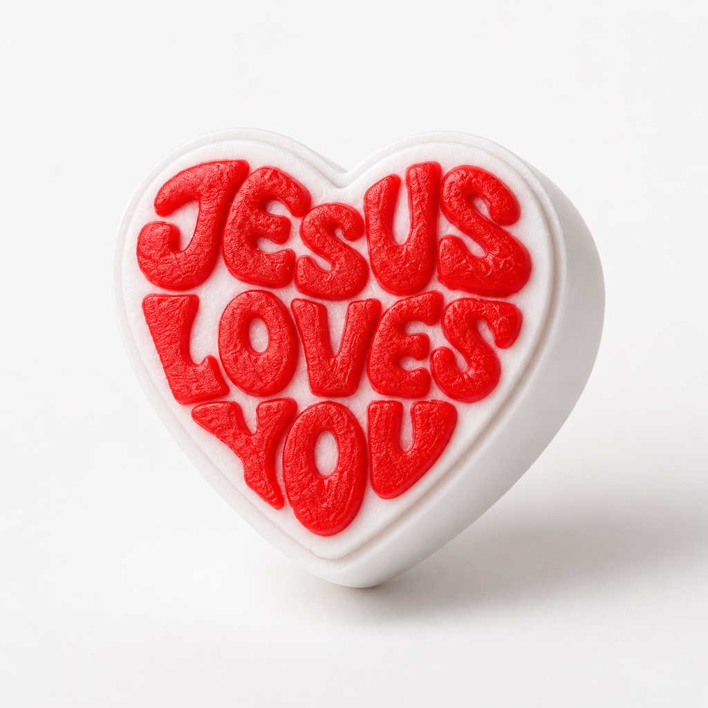 Jesus Loves You Heart Clicker – 3D Printed Fidget Toy