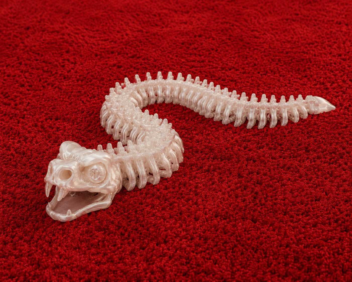 Giant 3.3-Foot Articulated Skeleton Snake – 3D Printed Flexible Toy