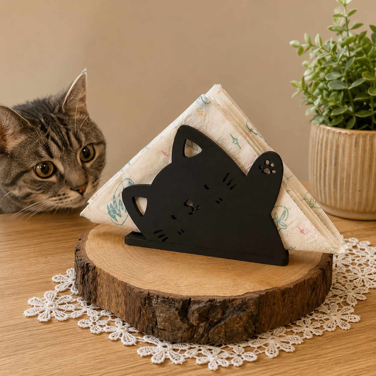 Cute Cat Napkin Holder 🐾